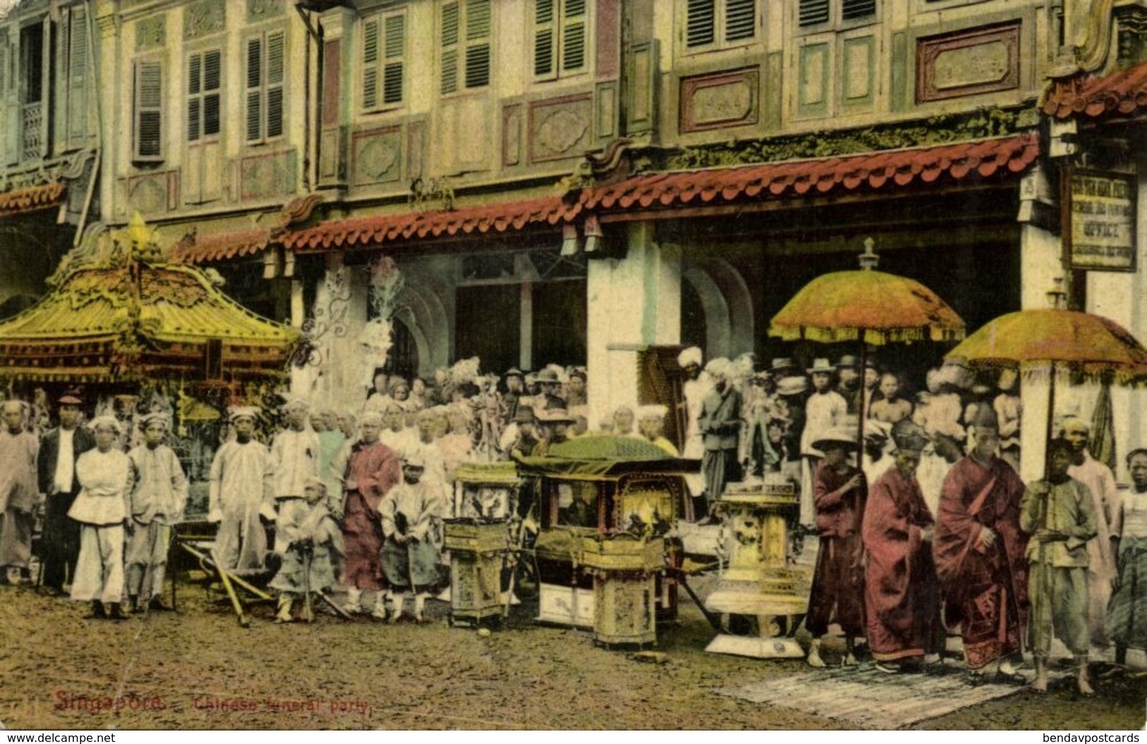 Straits Settlements, SINGAPORE, Chinese Funeral Party (1910) Postcard - Singapore