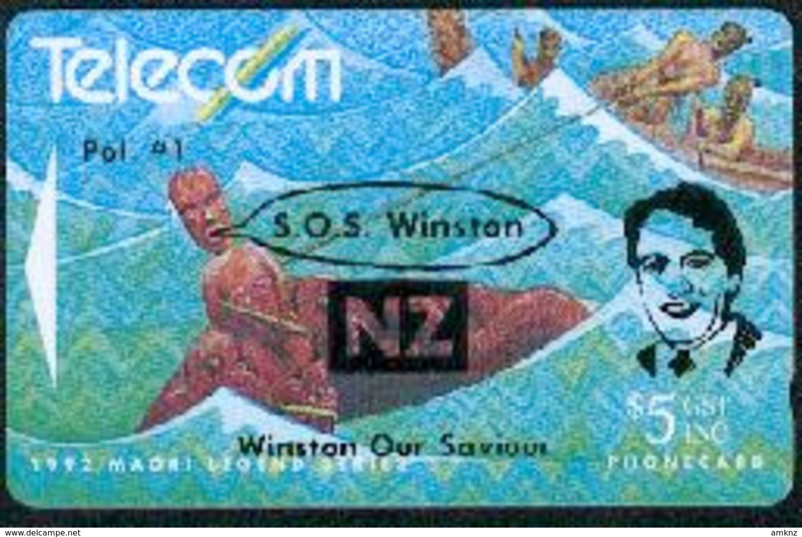 New Zealand - Private Overprint - 1993 SOS Winston $5 - FU - NZ-PO-27 - New Zealand