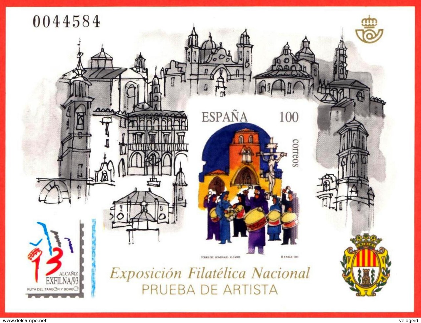 España. Spain. 1993. PO. Exposicion Filatelica Nacional. EXFILNA '93. Alcañiz. Teruel - Exposiciones Filatélicas