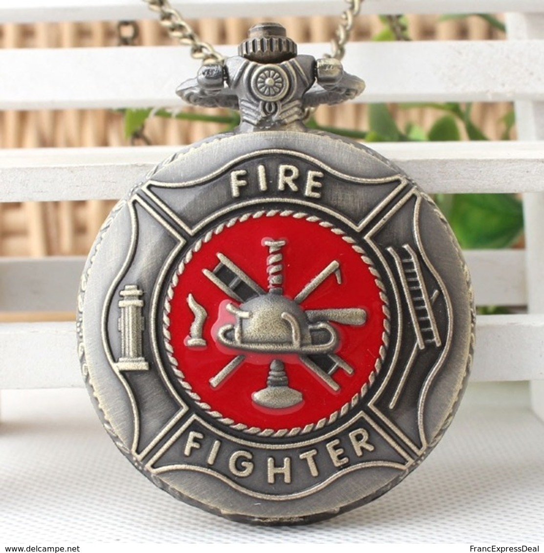 Montre Gousset NEUVE ! ( Pocket Watch ) - Pompiers Fire Fighters - Watches: Bracket