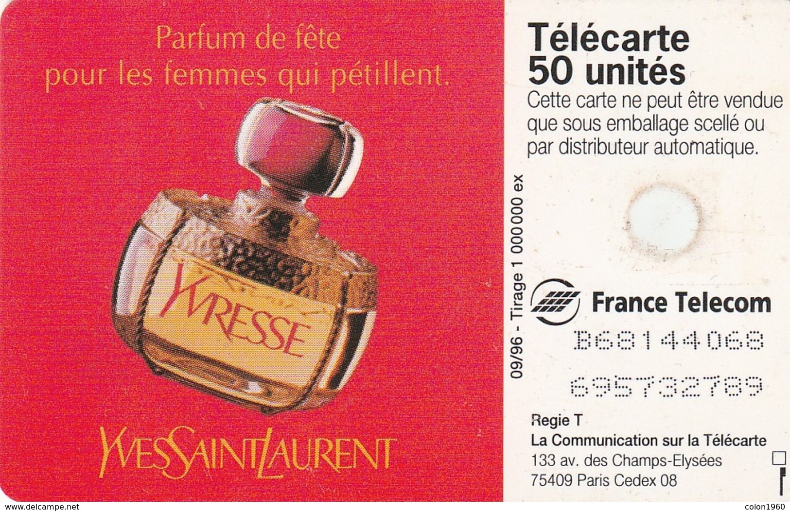 FRANCIA. Yvresse. Yves Saint Laurent. 0694. 09/96. (236). - 1996