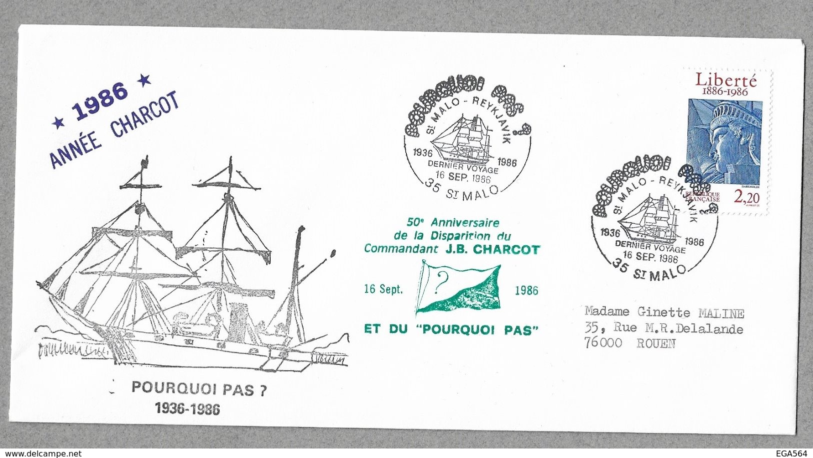 E57- France Du 16.9.1986 - Cachet Illustré " POURQUOI PAS?" Et Superbe Oblitération St MALO - Covers & Documents