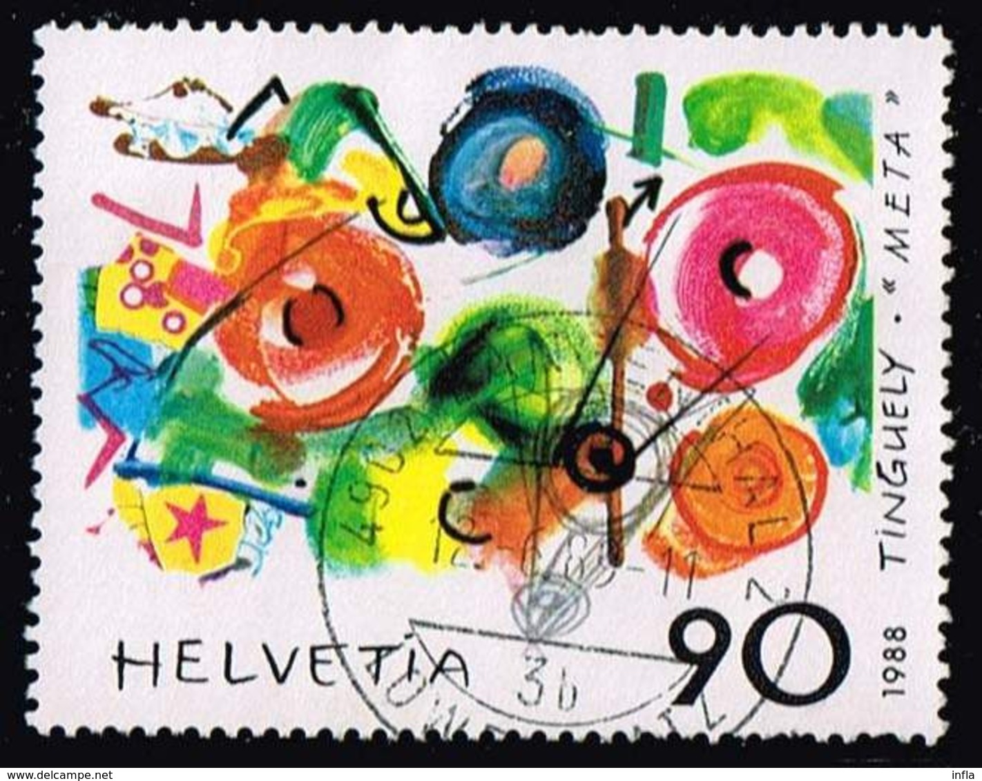 Schweiz 1988, Michel # 1380 O "Métamécanique" By Jean Tinguely (1925-) - Used Stamps