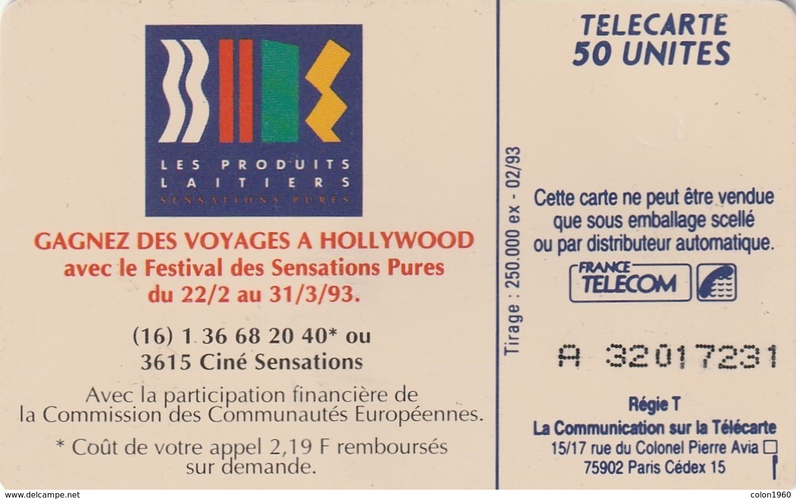 FRANCIA. Produits Laitiers: Fraicheur. 0329. 02/93. (247). - 1993