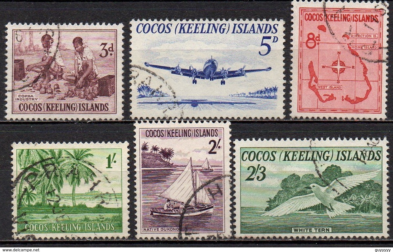 Iles Cocos - 1966 - Yvert N° 1 à 6  - Série Courante - Cocos (Keeling) Islands