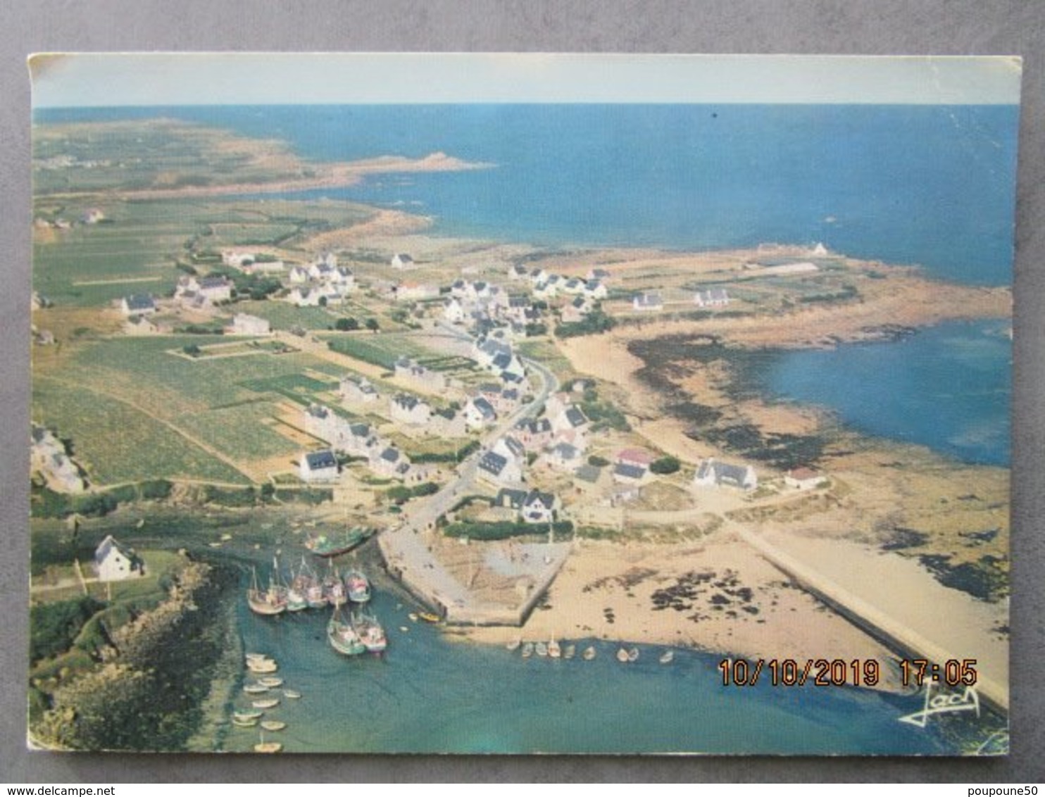 CP 29 MOGUERIEC En SIBIRIL -  Vers Saint Paul De Léon - Vue Aérienne , Le Port Langoustier  Cliché Mopy 1972 - Saint-Pol-de-Léon