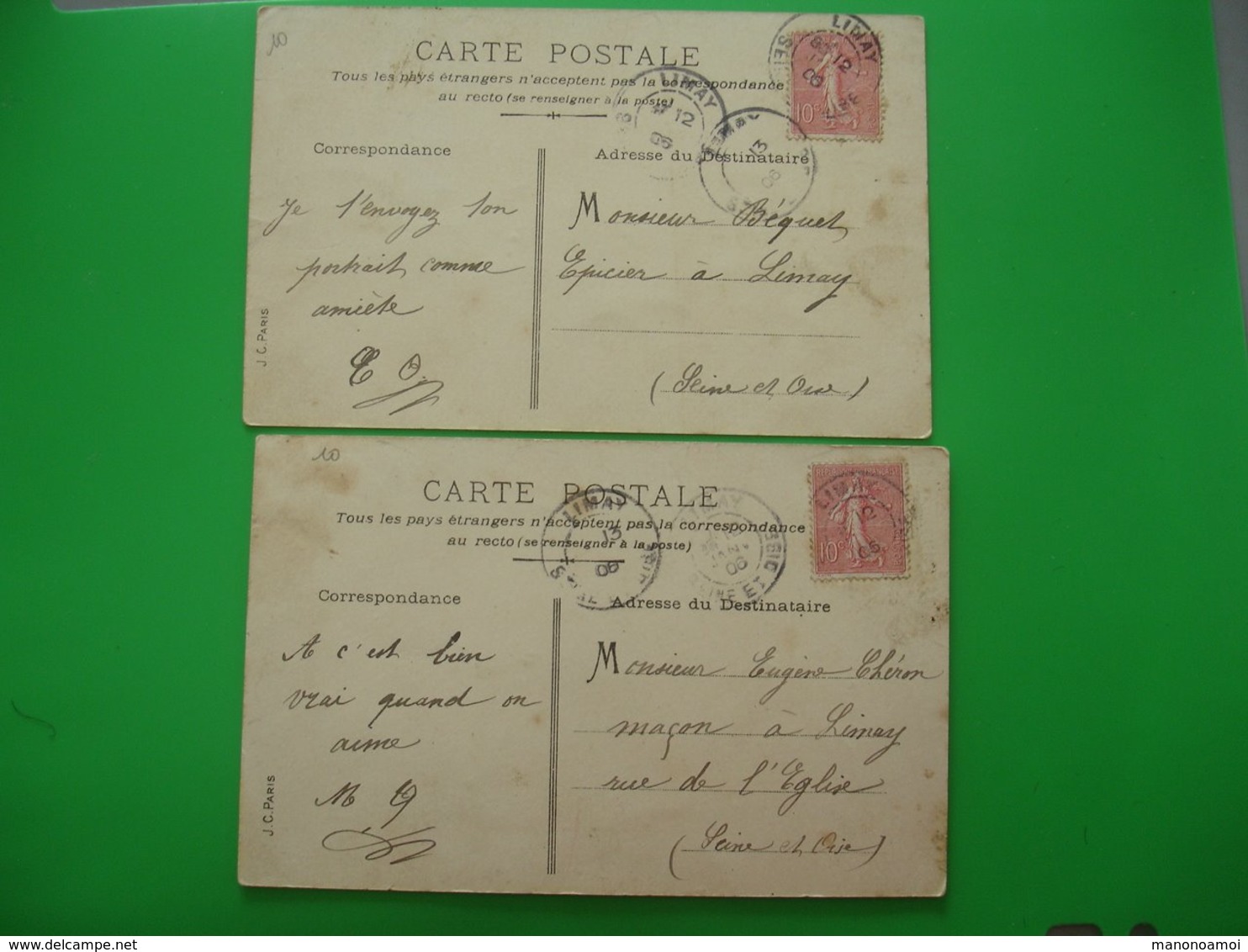 Lot 2 Carte Humoristique Couple Cochon Mariage Amour Et Raison - Schweine