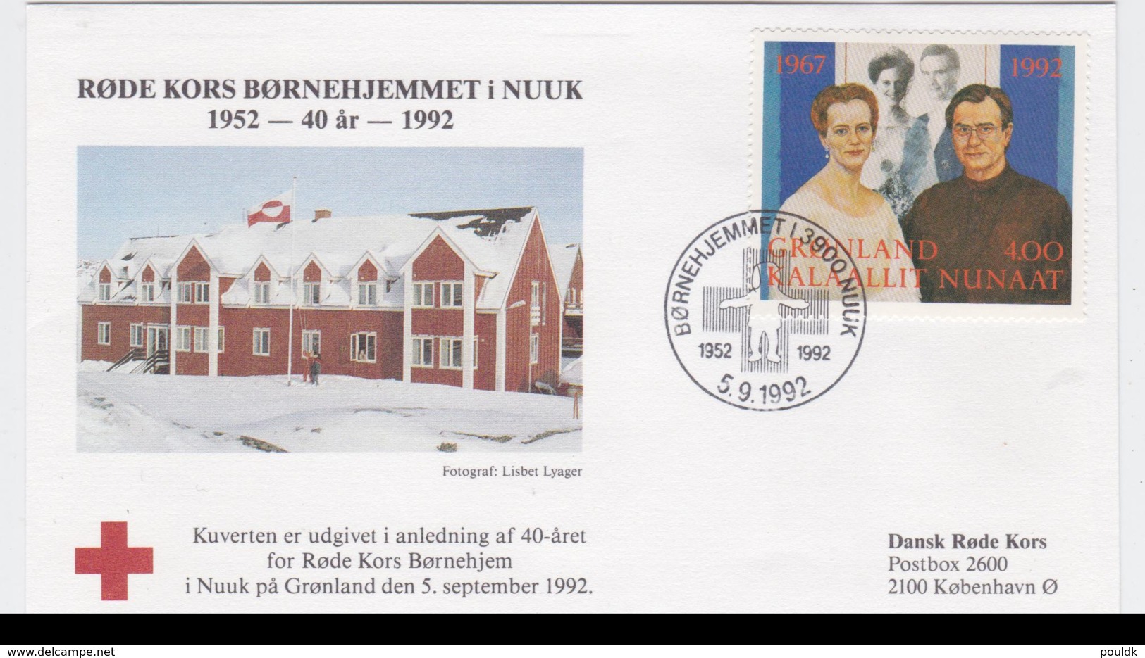 Greenland Cover 1992 Børnehjemmet Nuuk Red Cross Childrens Home   (G103-22) - Case Reali