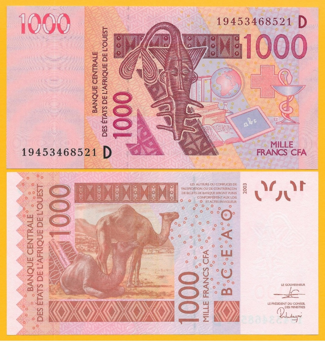 West African States 1000 Francs Mali (D) P-415D 2019 UNC Banknote - États D'Afrique De L'Ouest