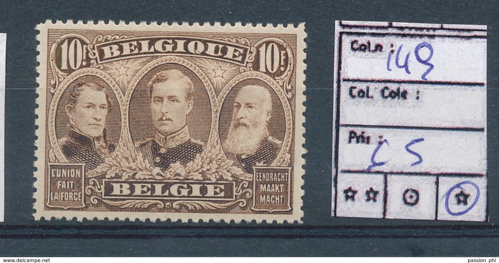 BELGIAN CONGO COB 149 LH - 1915-1920 Albert I