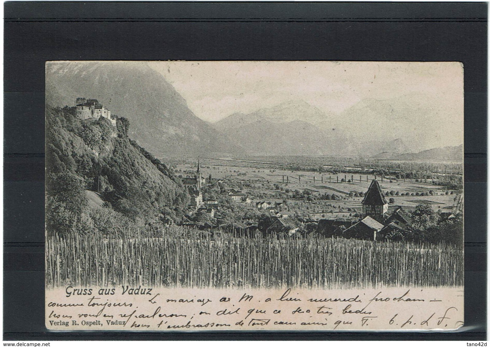 LCTN57PM- LIECHTENSTEIN CPA AFR.T AVEC TP AUTRICHIENS VADUZ / MEAUX 4/2/1905(?) - ...-1912 Prefilatelia