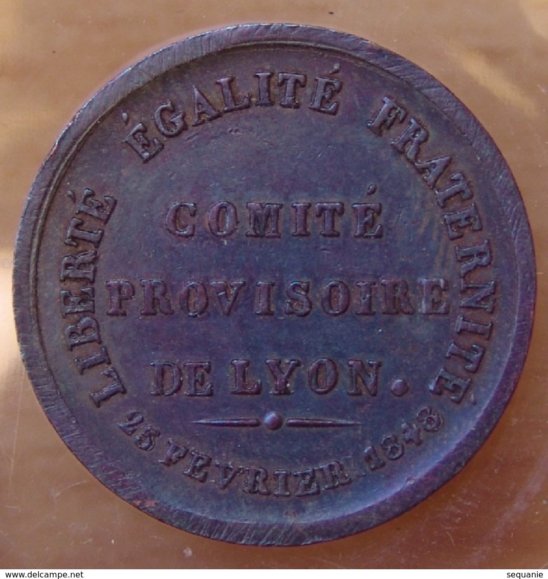 Jeton De Présence Comité Provisoire De Lyon 1848 - Professionnels / De Société