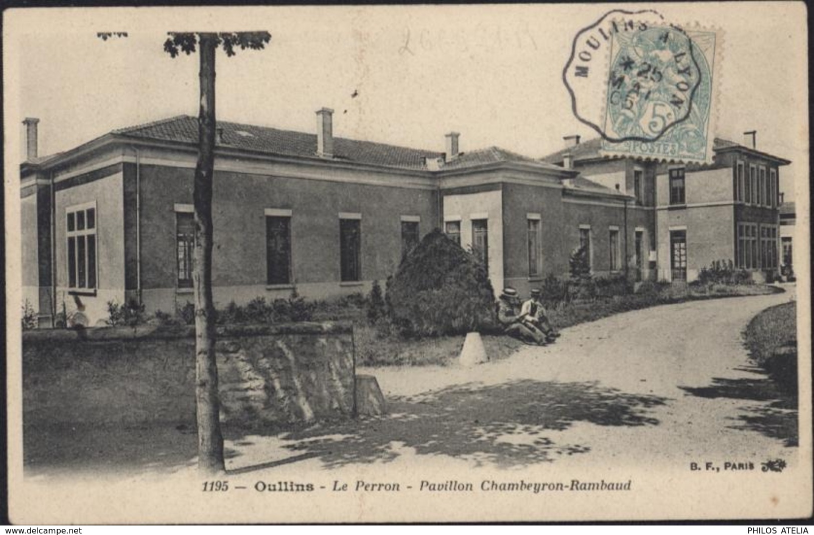 CPA Oullins Le Perron Pavillon Chambeyron Rambaud 1195 BF Paris Hôpital YT Blanc 111 Ambulant Moulins à Lyon 69 1905 - Oullins