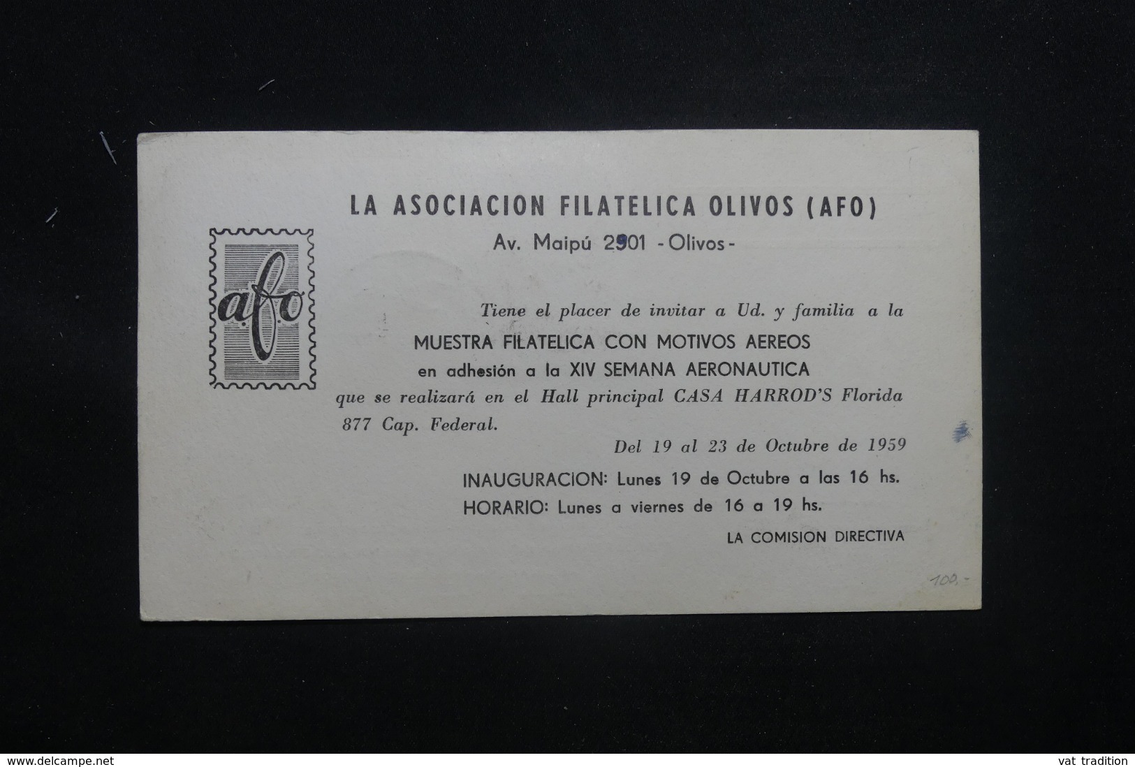 ARGENTINE- Carte Postale Par Hélicoptère En 1959 Affranchissement Plaisant, Signature Du Pilote - L 43472 - Brieven En Documenten