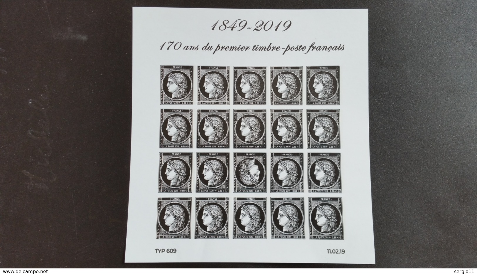 Timbre Bloc Feuillet NEUF "170 Ans Du Premier Timbre Poste Français" N°F5305  Année 2019 - Nuovi