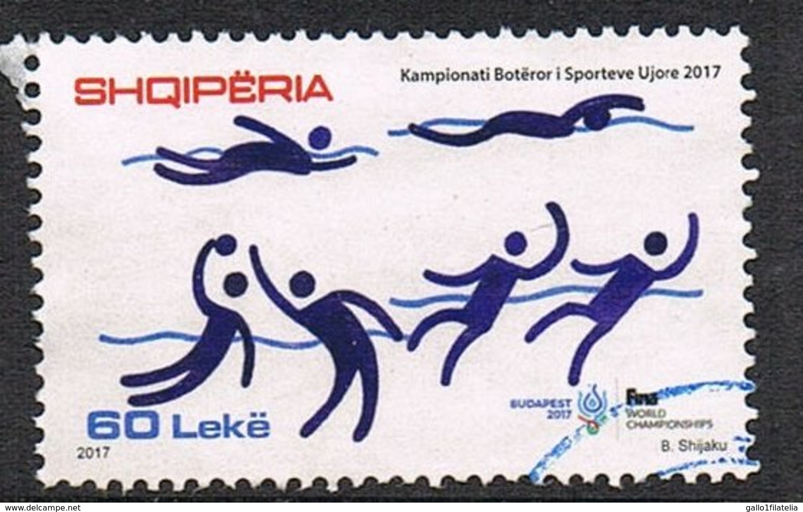 2017 - ALBANIA - CAMPIONATI DEL MONDO DI NUOTO / ALBANIA - SWIMMING WORLD CHAMPIONSHIPS. USATO / USED. - Albania