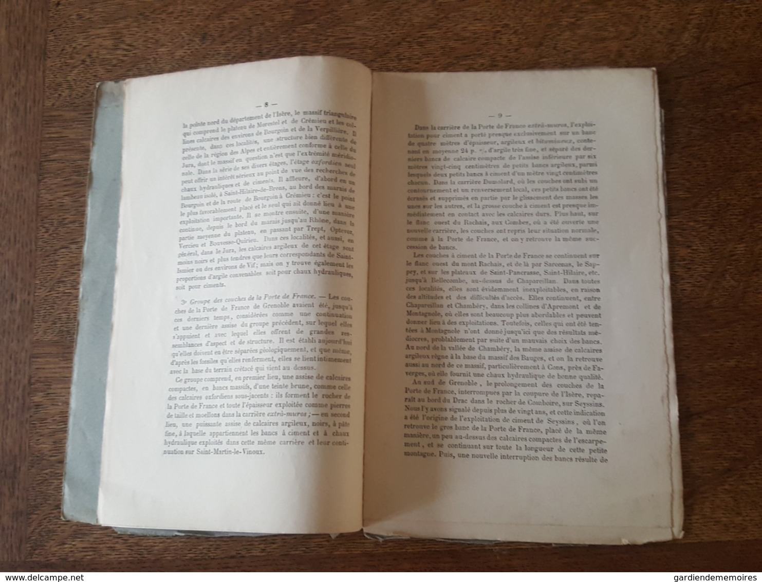 1877 Grenoble, Notice Géologique & Chimique Sur Les Pierres Propres à La Fabrication Des Chaux Hydrauliques & Ciments - 1801-1900