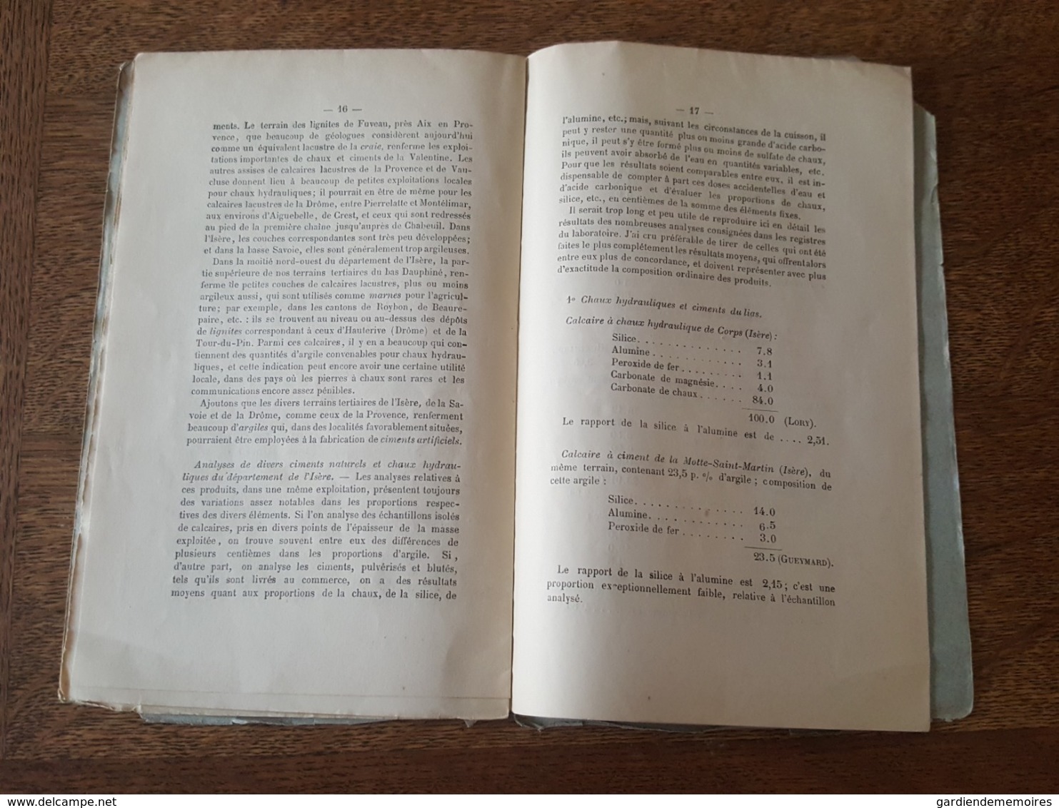 1877 Grenoble, Notice Géologique & Chimique Sur Les Pierres Propres à La Fabrication Des Chaux Hydrauliques & Ciments - 1801-1900