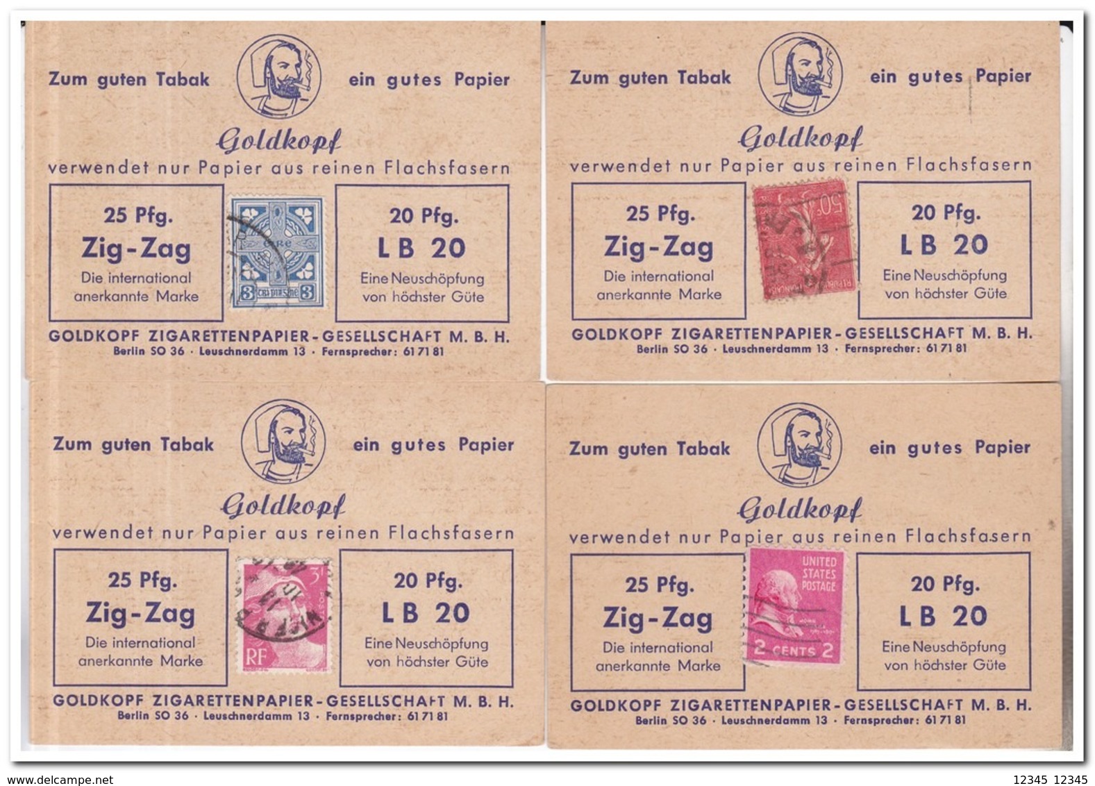 Duitsland, Goldkopf Zigarettenpapier-Gesellschaft - Publicités