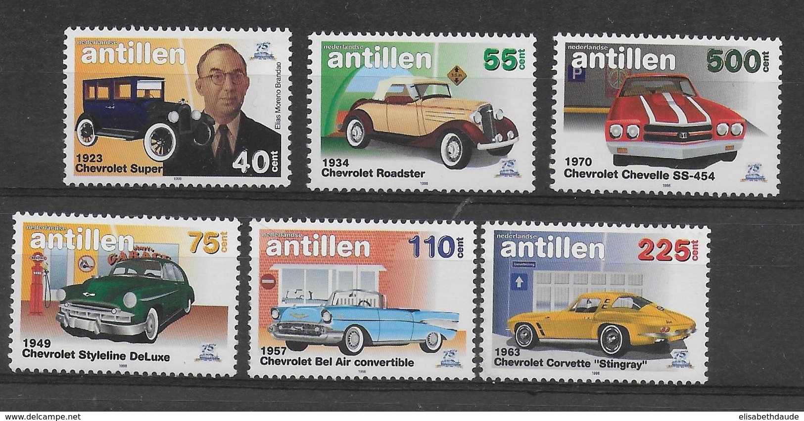 NEDERLANSE ANTILLEN - SERIE YVERT N° 1126/1131 ** MNH - COTE = 22 EUR. - AUTOMOBILES - Curaçao, Antille Olandesi, Aruba