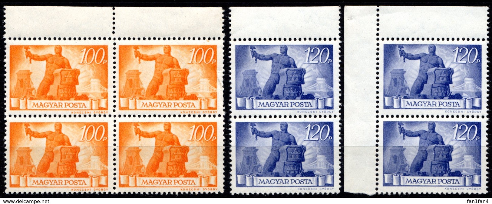 HONGRIE - (Royaume (Régence)) - 1945-46 - Bloc De 4 Des N° 746 Et 747 - (Reconstruction) - Unused Stamps