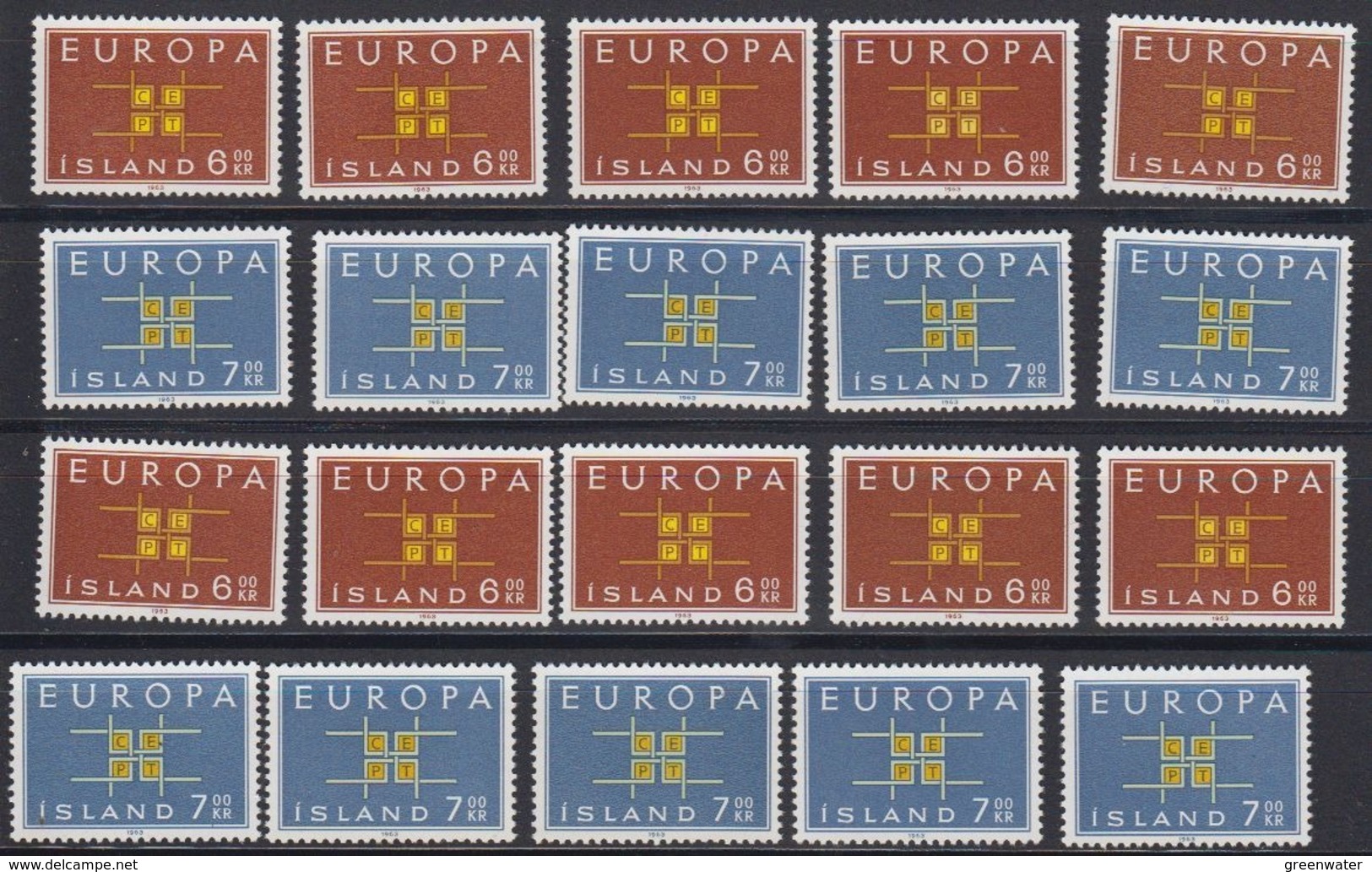 Europa Cept 1963 Iceland 2v (10x) ** Mnh (44938) - 1963