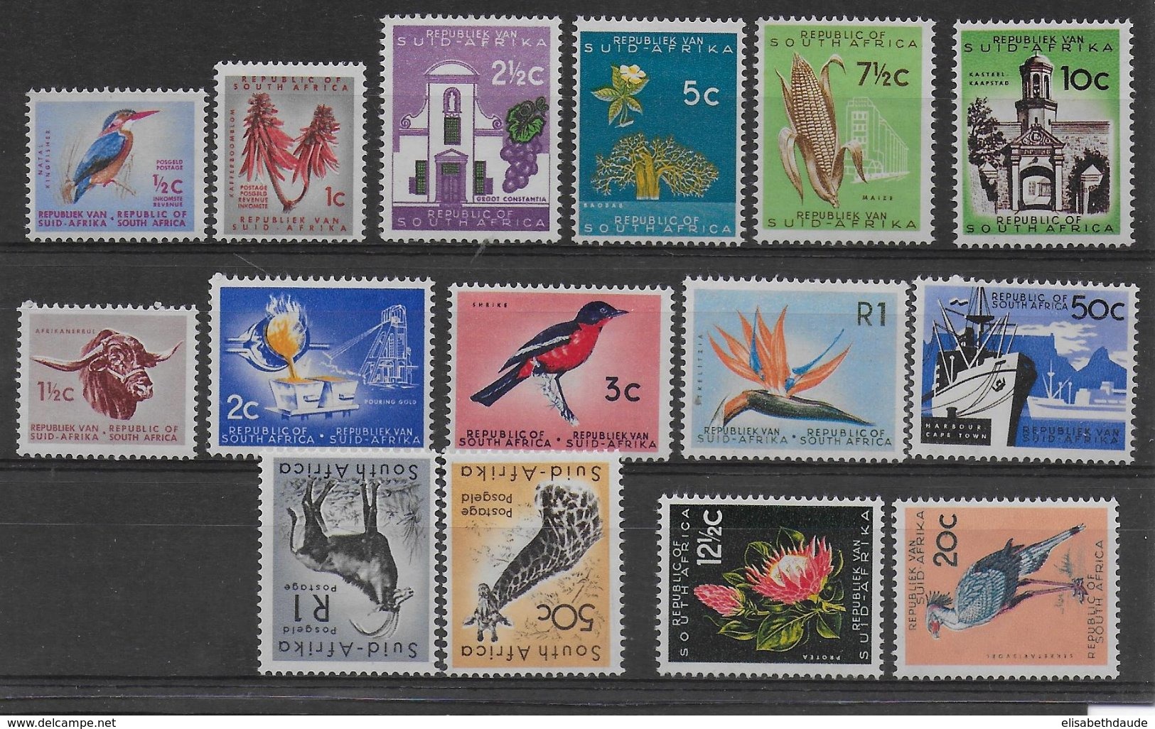 SOUTH AFRICA - YVERT N° 242/243 * MLH + 248/260 ** MNH  - COTE = 130 EUR. - ANIMAUX / FLEURS - Nuovi