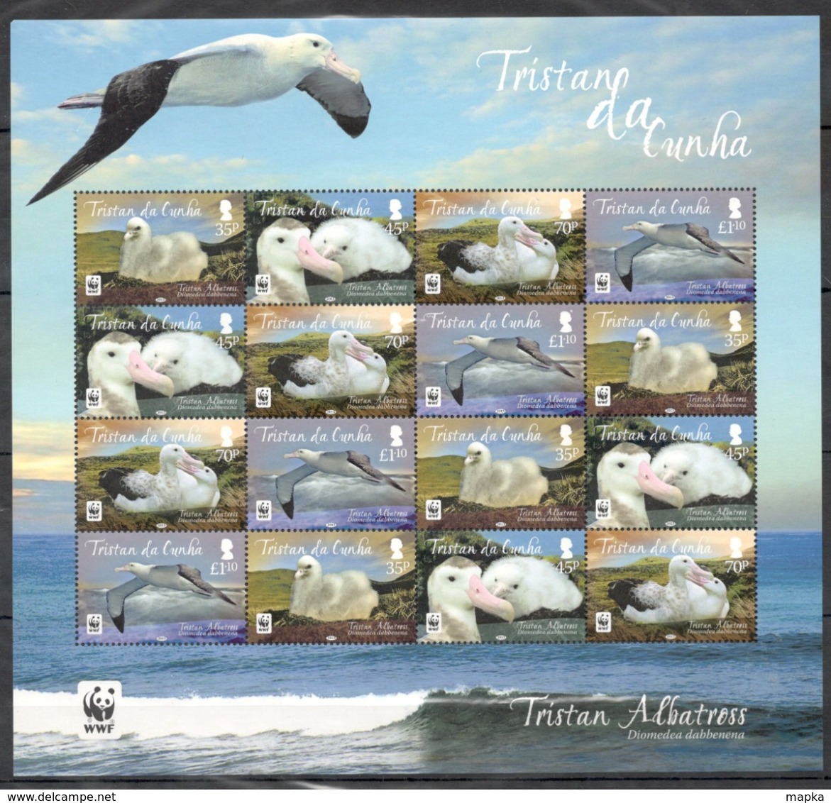 A867 2013 TRISTAN DA CUNHA WWF FAUNA BIRDS TRISTAN ALBATROSS !!! MICHEL 32 EURO !!! 1SH MNH - Andere & Zonder Classificatie