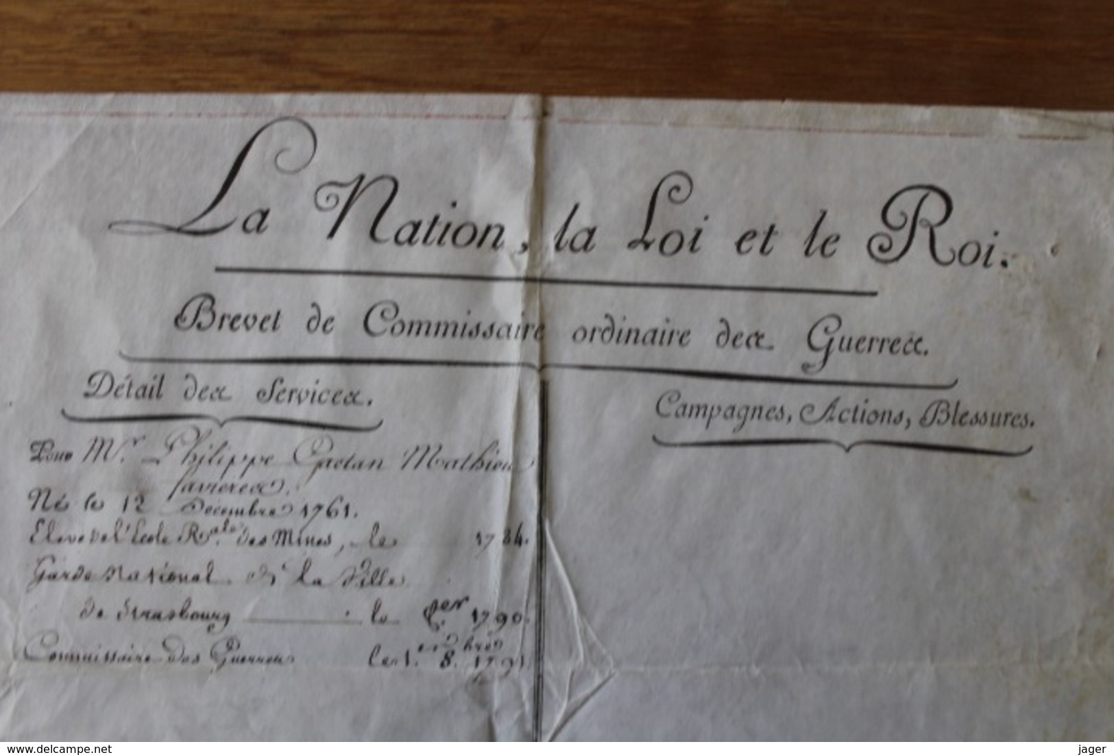 Diplôme Sur Velin   La Nation La Loi Et Le Roi 1791 Autographe De Louis Nomination De Commissaire  Ordinaire Des Guerres - Documents Historiques