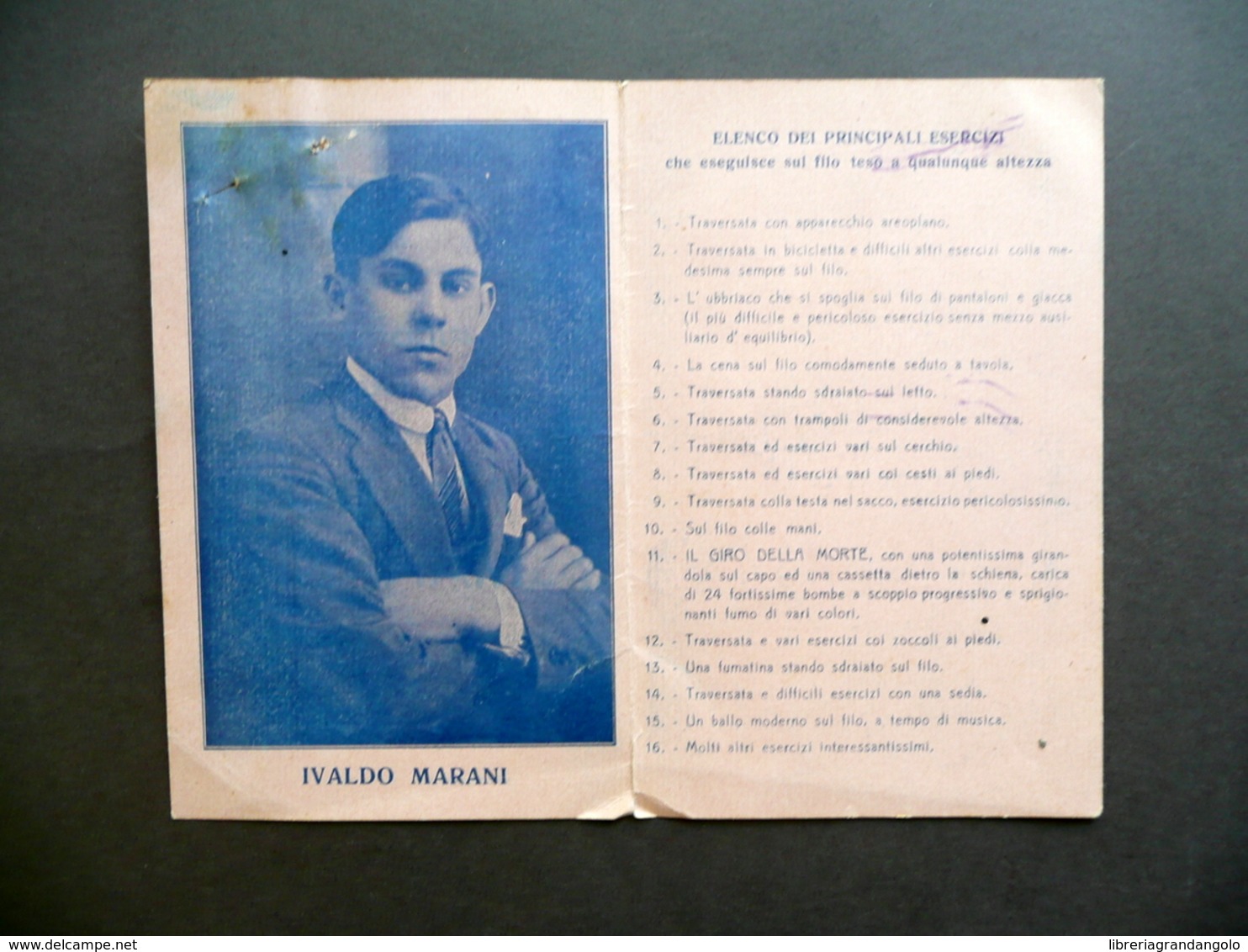 Ricordo Dell'Equilibrista Italiano Ivaldo Marani Elenco Esercizi Gabbi Rubiera - Non Classificati