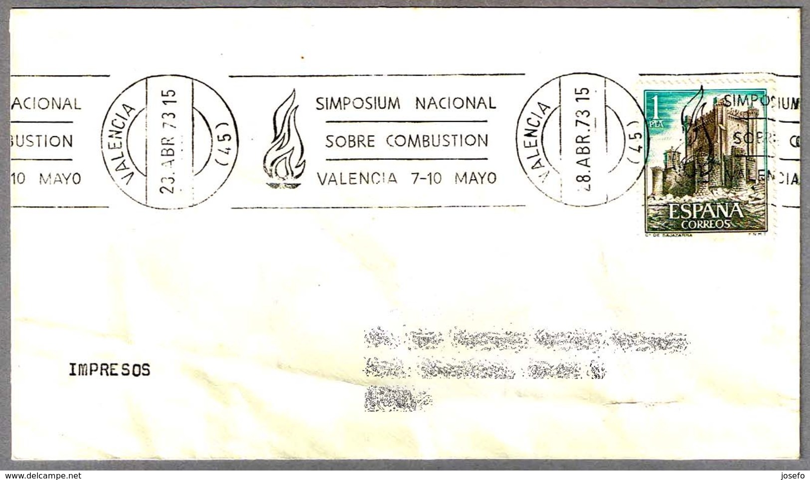 SIMPOSIUM NACIONAL SOBRE COMBUSTION - National Symposium About Combustion. Valencia 1973 - Firemen