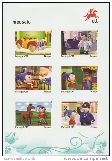 Portugal Carnet 6 Timbres Personnalisés Noddy 2009 Ours En Peluche Voiture Personalized Stamps Booklet Noddy Teddy Bear - Carnets