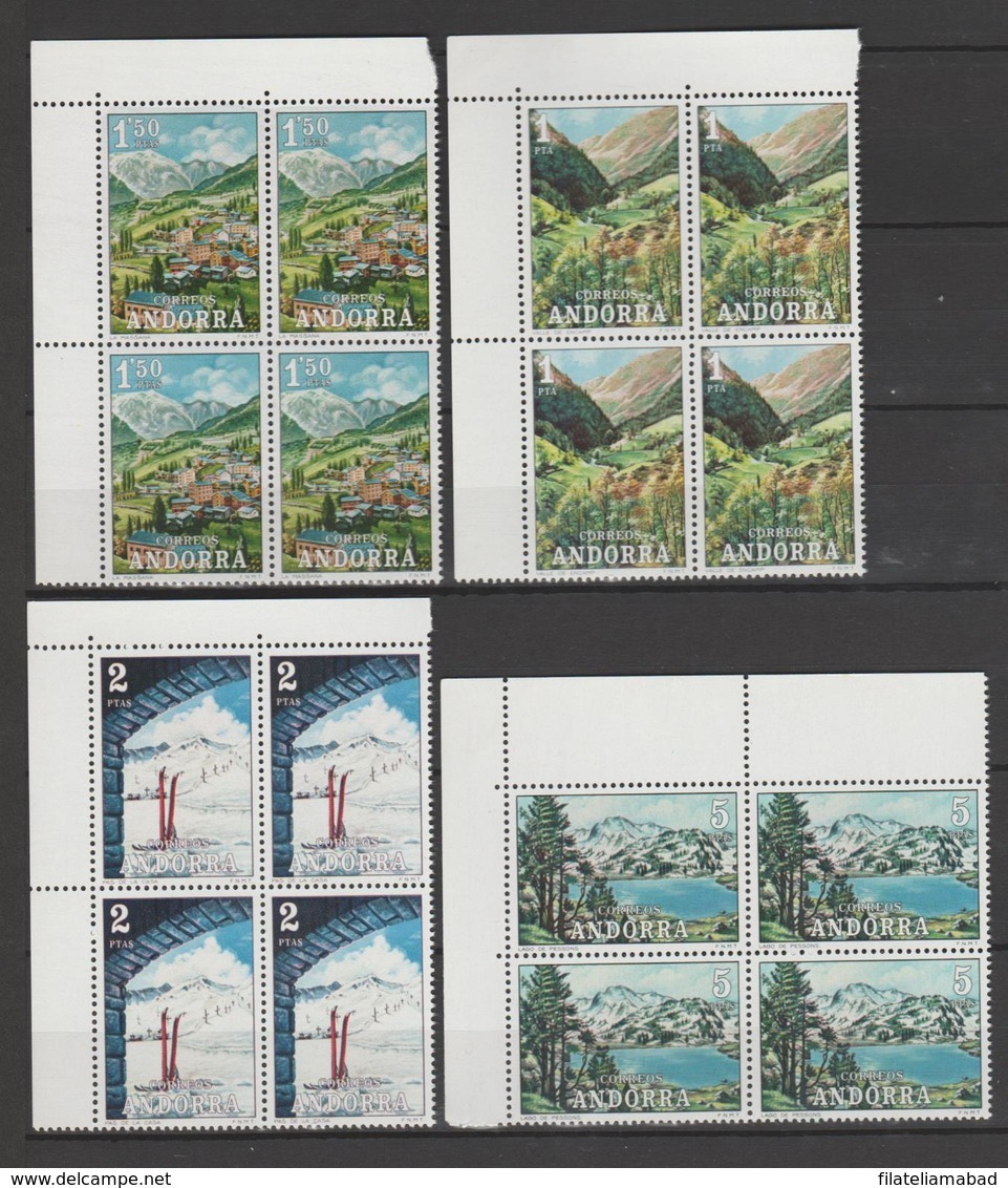 ANDORRA CORREO ESPAÑOL ESTOS SELLOS EN BLOQUE DE 4 O SIMILARES SIN CHARNELA (L.B.4.1) - Unused Stamps