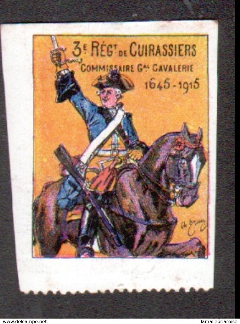 Vignette 3ème Regiment De Cuirassiers - Vignettes Militaires