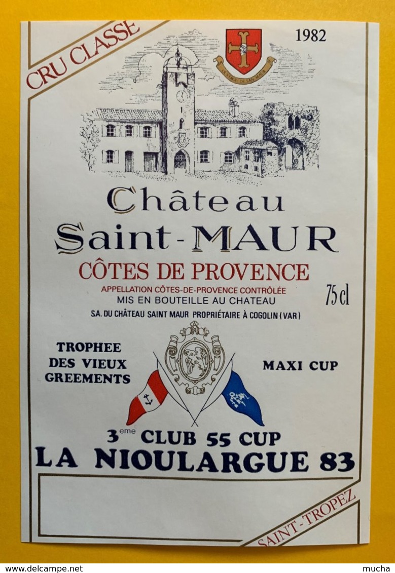 11880 - Trophée Des Vieux Greements 3e Club 55 Cuo La Nioulargue 83  Château Saint-Maur 1982 - Bateaux à Voile & Voiliers