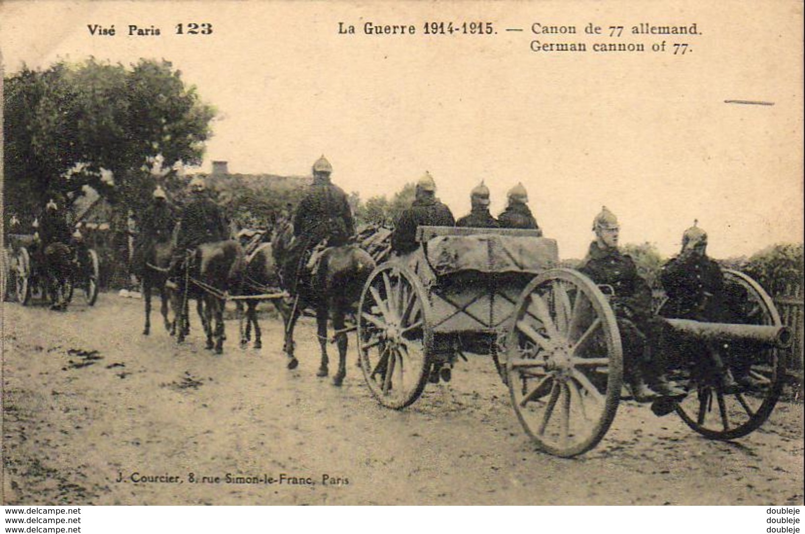 MILITARIA  GUERRE 1914- 18  Canon De 77 Allemand  ..... - Guerra 1914-18