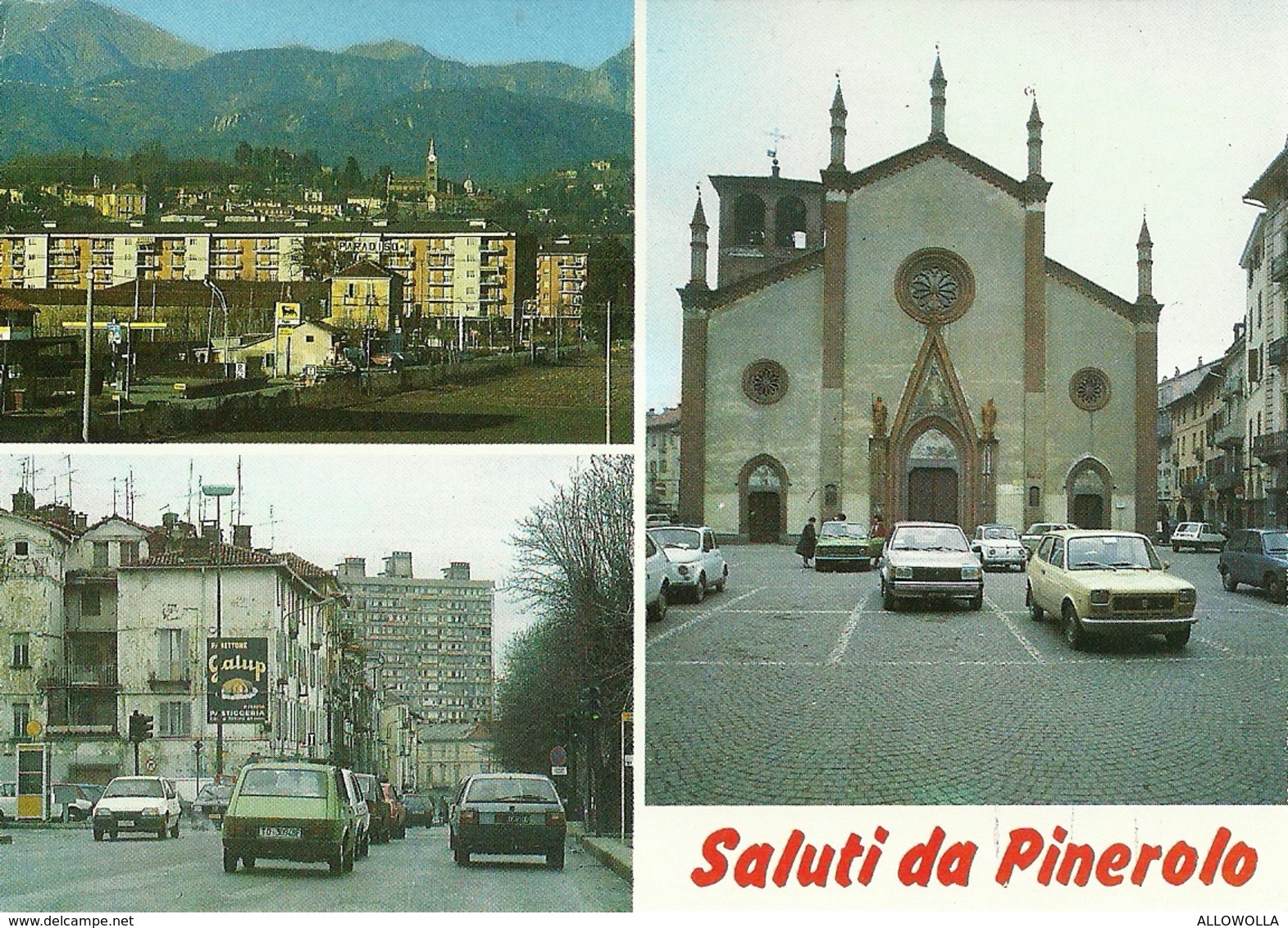 5479" SALUTI DA PINEROLO " 3 VEDUTE - CART. POST. ILLUSTRATA NON SPED. - Saluti Da.../ Gruss Aus...