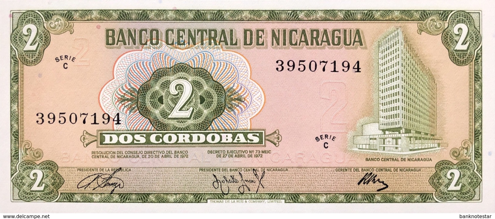 Nicaragua 2 Cordobas, P-121 (27.4.1972) - UNC - Nicaragua