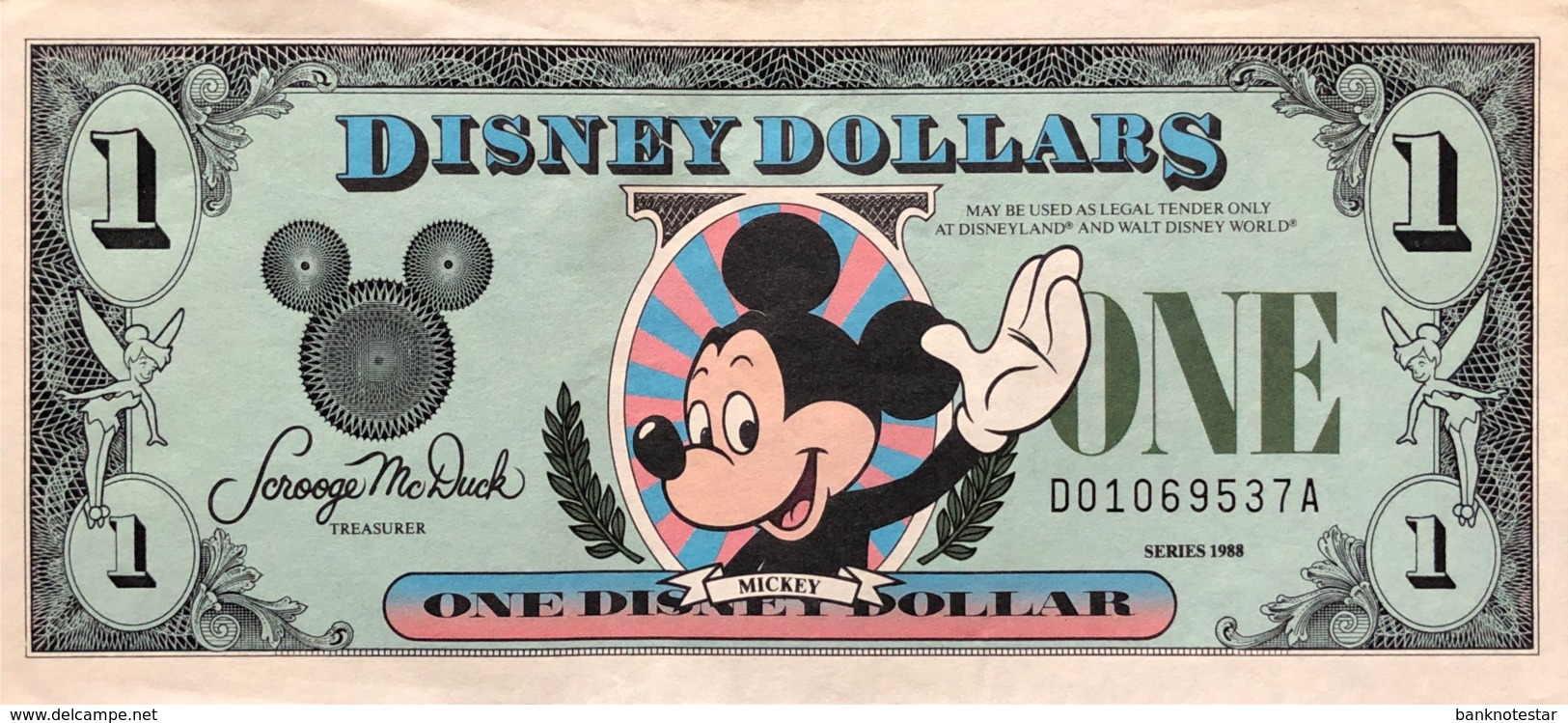 USA 1 Disney Dollar (1988) - EF/XF - Sonstige & Ohne Zuordnung