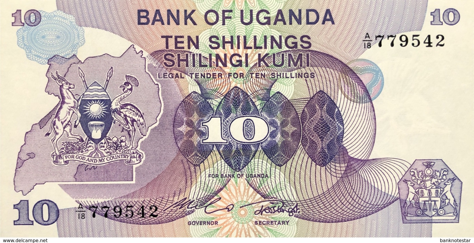 Uganda 10 Shillings, P-16 (1982) - UNC - Uganda