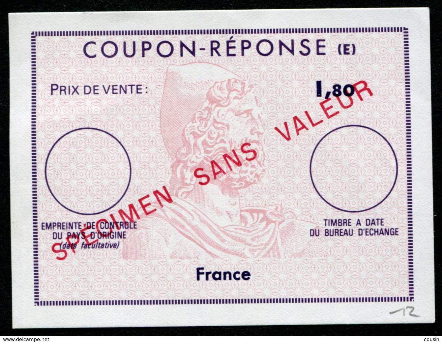 COUPON REPONSE SPECIMEN SANS VALEUR - Reply Coupons