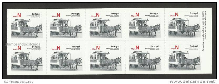 Portugal Feuillet Autocollant 2007 Tram A Cheval 1872 Porto  ** 2007 Sticker Stamp Sheetlet Oporto Horse Tramway  ** - Neufs