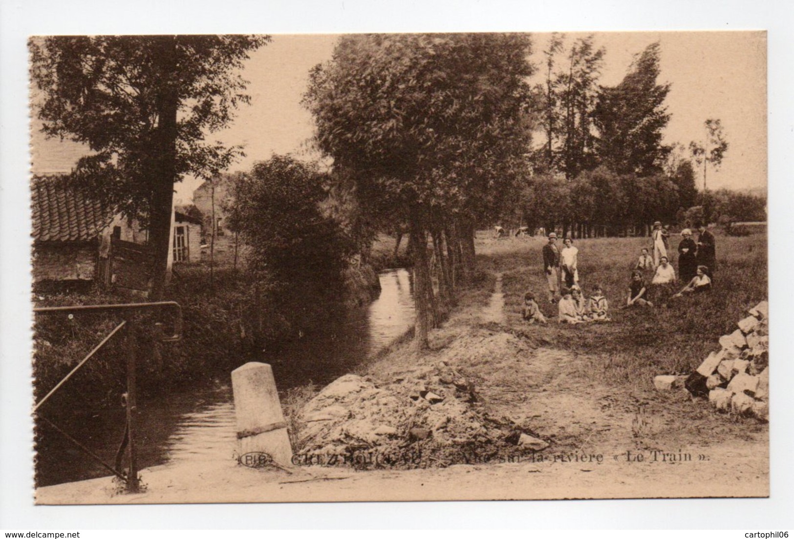 - CPA GREZ-DOICEAU (Belgique) - Vue Sur La Rivière "Le Train" (avec Personnages) - Photo P.I.B. - - Grez-Doiceau