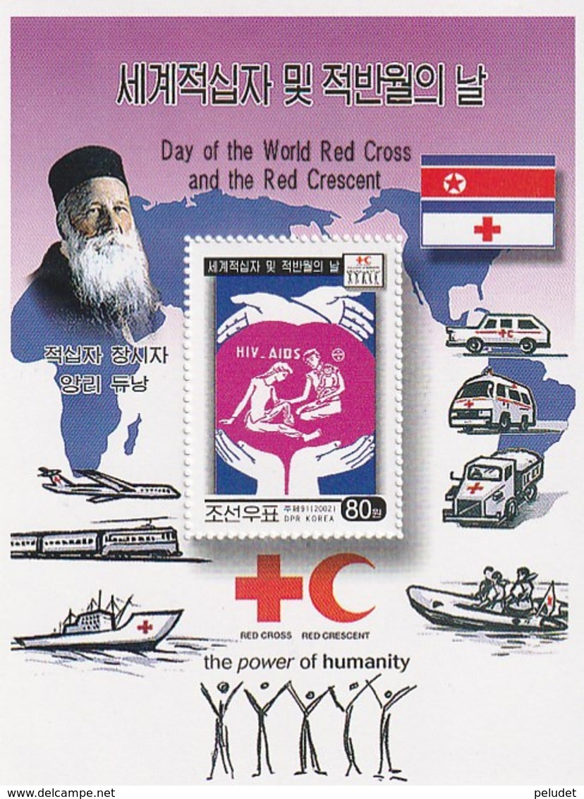 NORTH KOREA - COREA DEL NORTE - 2002 Red Cross And Red Crescent - HIV AIDS - Minisheet - Corea Del Norte