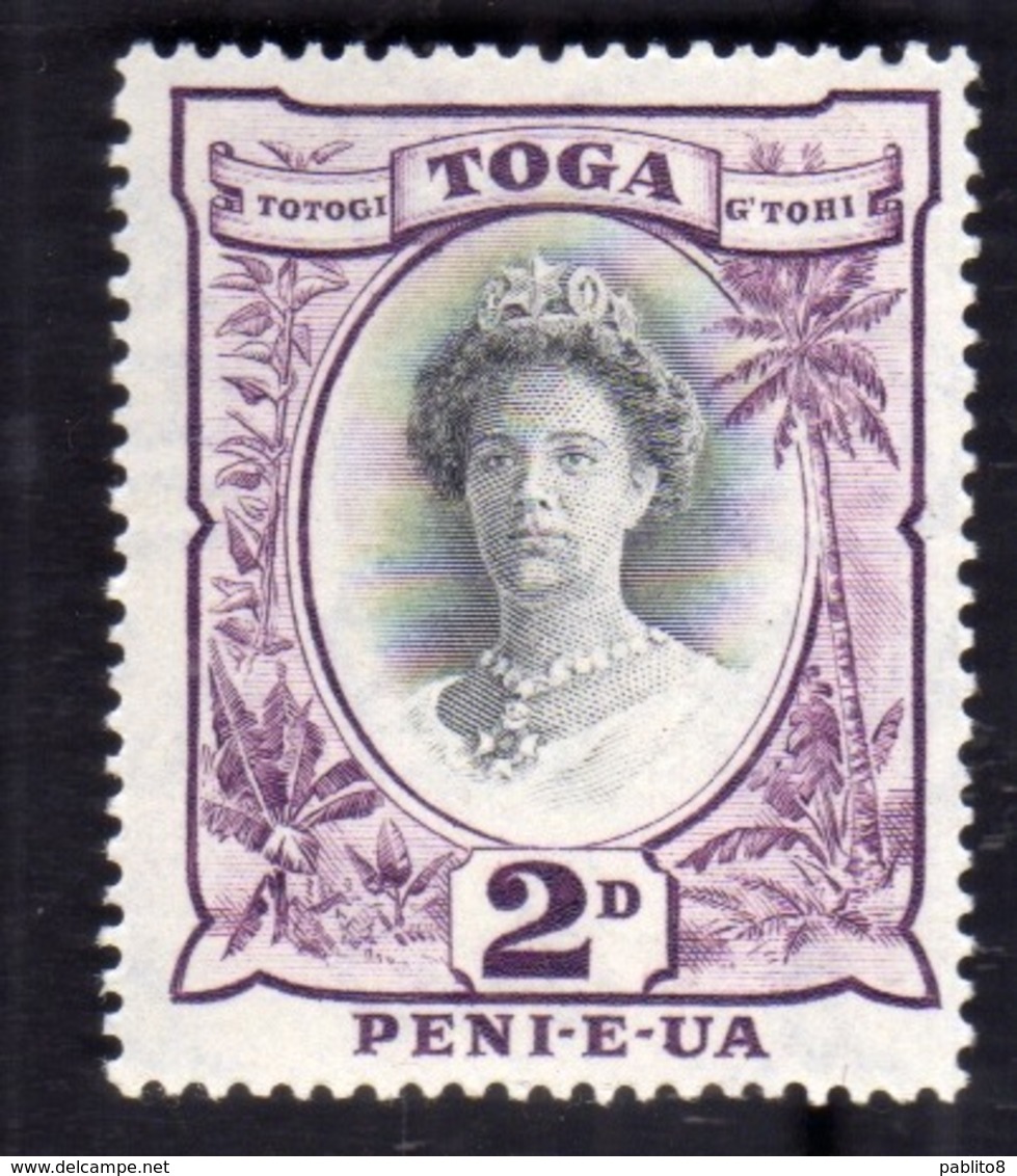 TONGA TOGA 1920 1935 QUEEN SALOTE REGINA PENCE 2p MNH - Tonga (...-1970)