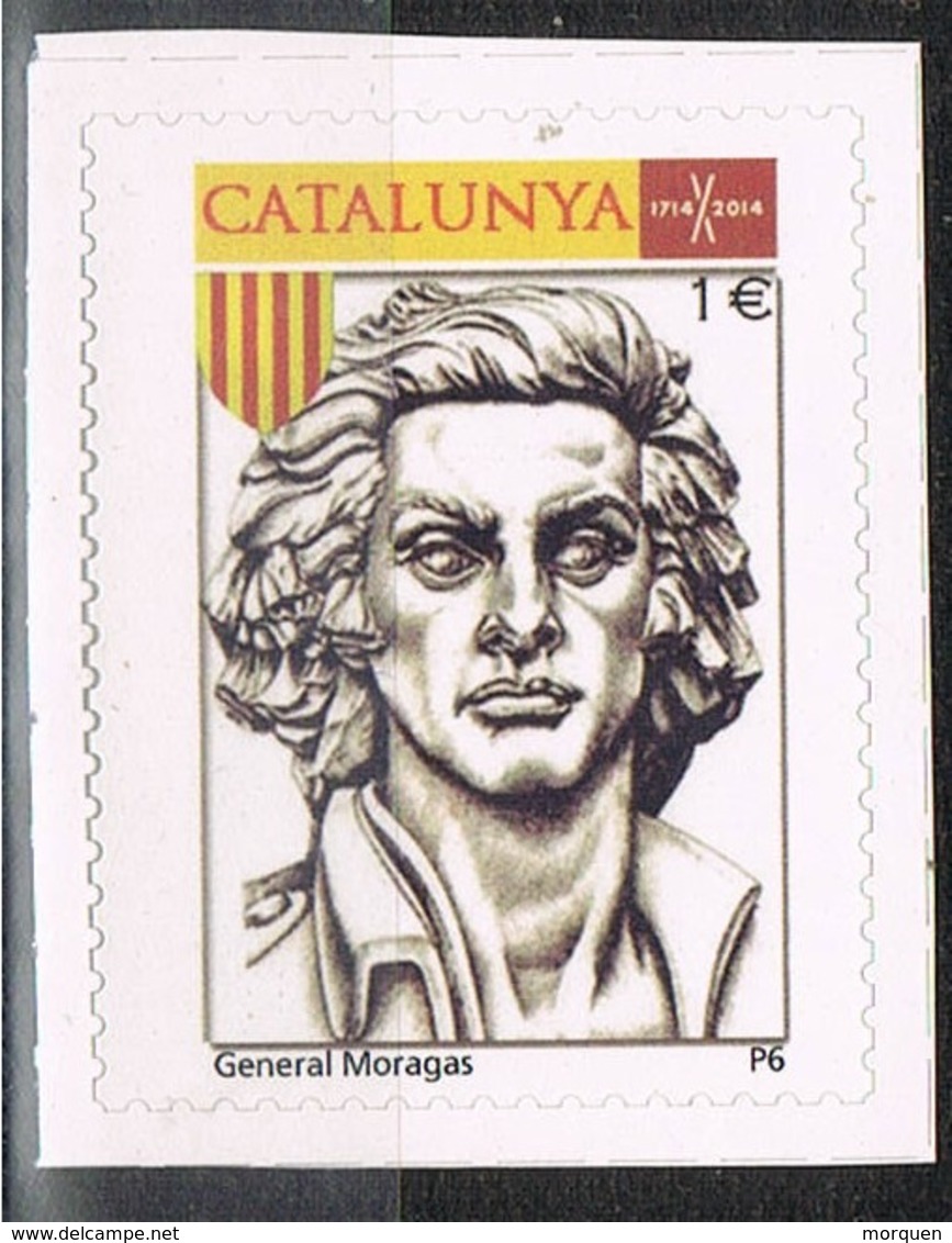 Viñeta CATALUNYA 1 Euros 2014, General MORAGAS. Militar Guerra Secesion, Label, Cinderella ** - Plaatfouten & Curiosa