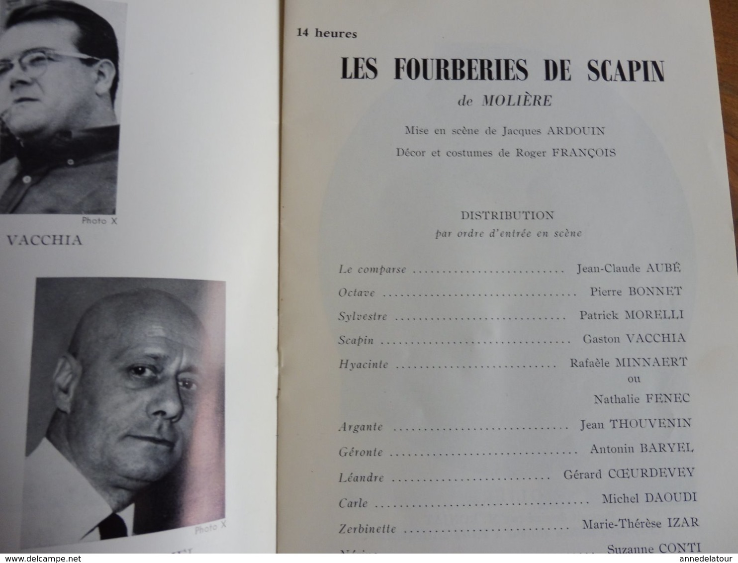 1966-67 Théâtre SARAH BERNHARDT (Marcelle Tassencourt,Jacques Ardouin,Gaston Vacchia,Jean Thouvenin,Colette Bergé,etc) - French Authors