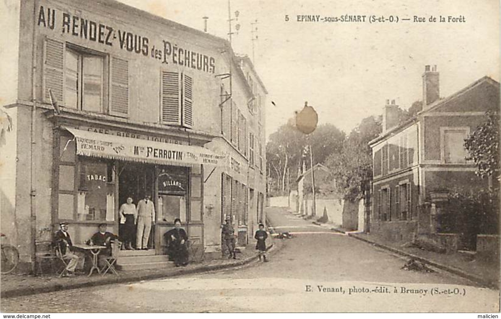 - Essonne -ref-A799- Epinay Sous Sénart -rue De La Forêt - Au Rendez Vous Des Pêcheurs - Maison Perrotin - Café Tabac - - Epinay Sous Senart