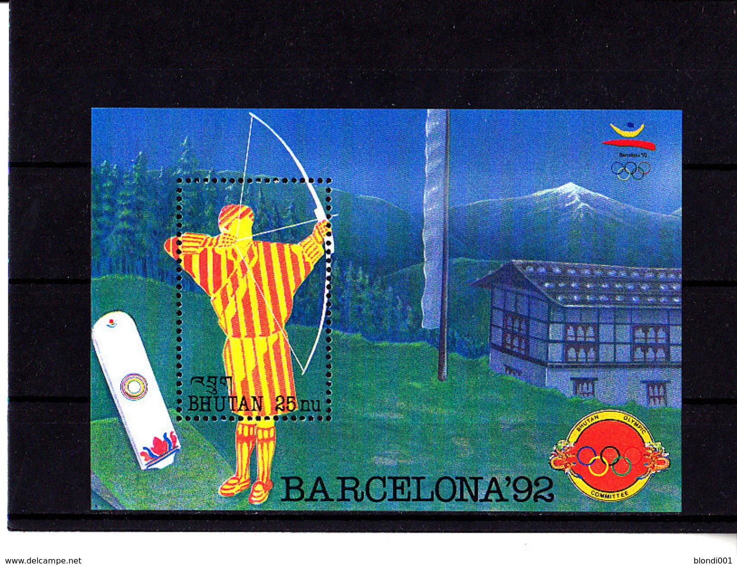 Olympics 1992 - Archery - BHUTAN - S/S MNH - Summer 1992: Barcelona