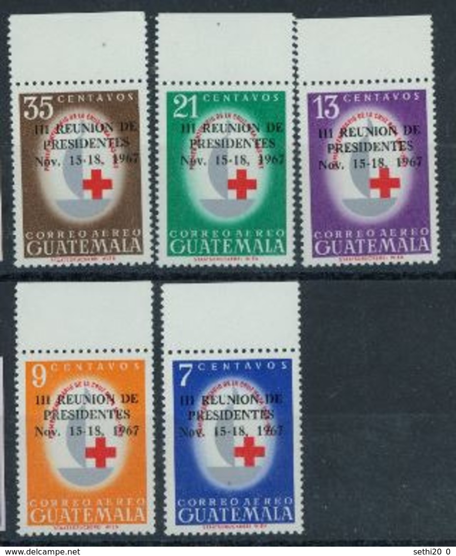 Guatemala 1967 Nobel  Red Cross Croix Rouge Surcharge MNH Bord De Feuille - Nobel Prize Laureates